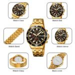 SKMEI - 9335 - Luxury Quartz Chronograph Stainless Steel Watch - gold/black - Image 6