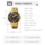 SKMEI - 9335 - Luxury Quartz Chronograph Stainless Steel Watch - gold/black - Image 7