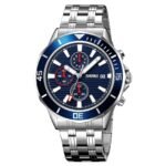SKMEI - 9335 - Luxury Quartz Chronograph Stainless Steel Watch - silver/blue