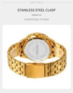 SKMEI - 9335 - Luxury Quartz Chronograph Stainless Steel Watch - gold/black - Image 3