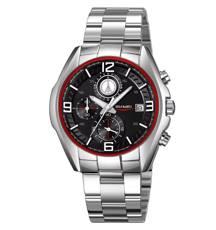 9346-4.jpeg SKMEI - 9346 - Sport Chronograph Quartz Stainless Steel Watch - black - Image 1