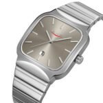 Skmei - 9361 - Luxury Square Men Quartz Watch Waterproof - silver/grey