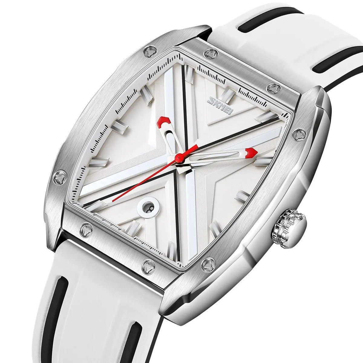 9364-9.jpeg SKMEI - 9364 - Sporty Barrel Shape Quartz Watch - white - Image 1