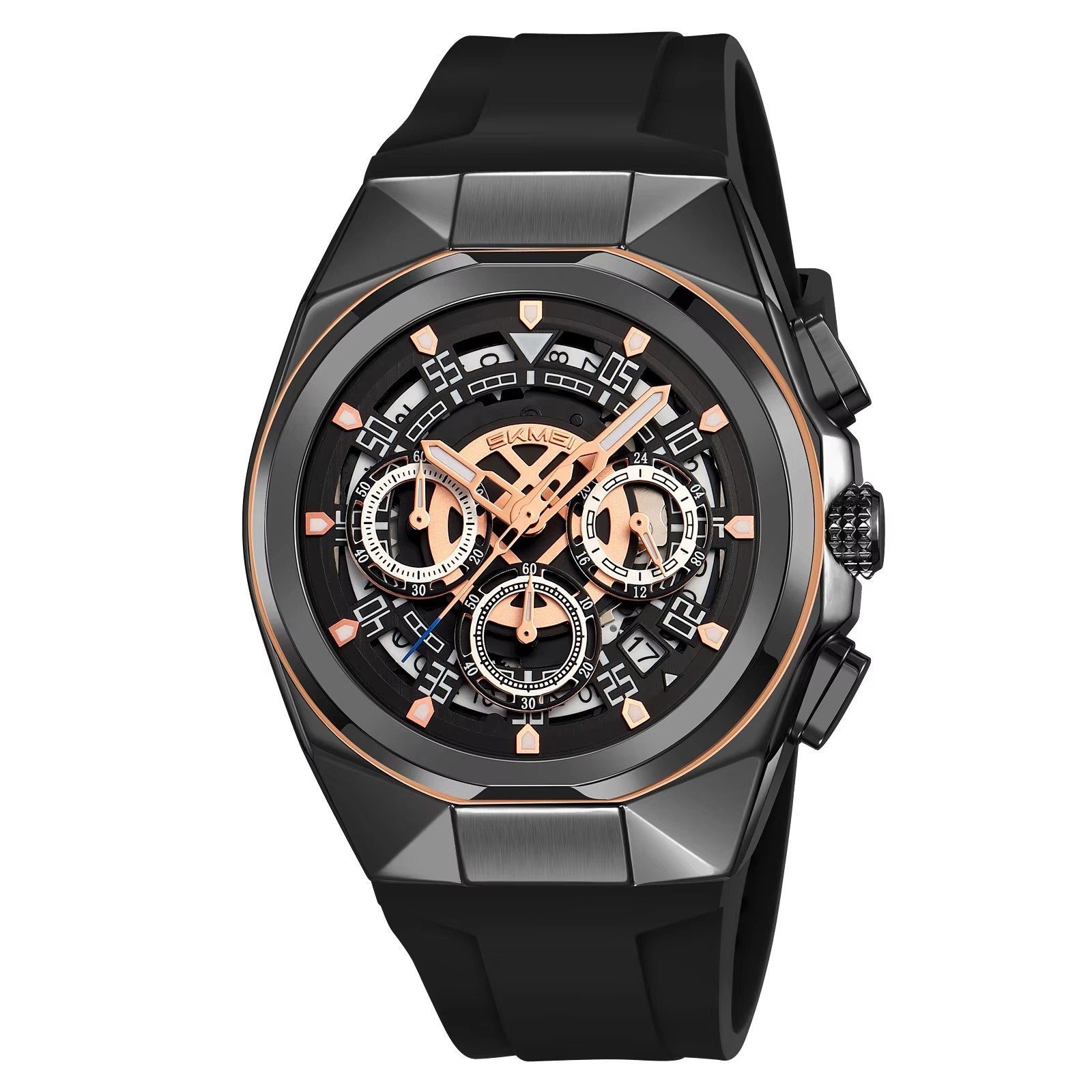 9377-12.jpeg SKMEI - 9377 - Sporty Multi-Function Quartz Watch - black/black - Image 1