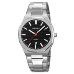 SKMEI - 9397 - Premium Gold Stainless Steel Watch - Silver/Black - Image 2