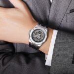 SKMEI - M036 - Automatic Movement Skeleton Dial - silver-silica gel - Image 5