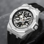 SKMEI - M036 - Automatic Movement Skeleton Dial - silver-silica gel - Image 2