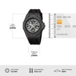 SKMEI - M036 - Automatic Movement Skeleton Dial - black-silica gel - Image 4