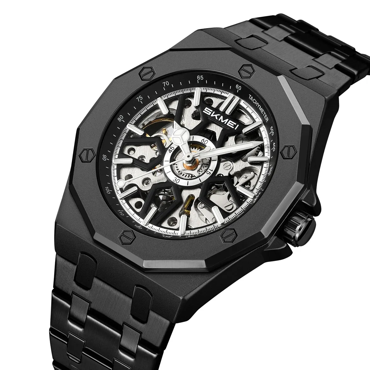 m036.webp SKMEI - M036 - Automatic Movement Skeleton Dial - black-steel - Image 1